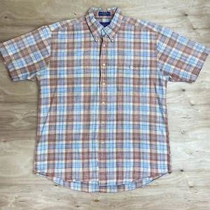 Pendleton Mens Large Oceanside Short Sleeve Shirt Plaid 100% Cotton Multicolor - Picture 1 of 9