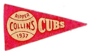 1937 BF3 Type 9 RIPPER COLLINS Cubs Mini Pennant HARD TO FIND!