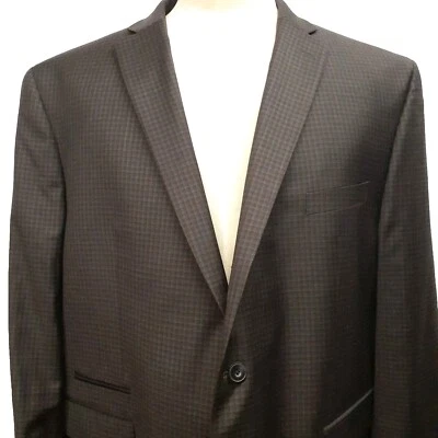 Michael Kors Men's Sport Coat Blazer 52 54 R Wool 2 Button Red Blue Plaid Jacket - Image 1 of 4