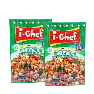 50g x 2 Stück Hot Brasil Stir-Fry Sauce Kochrezept Thai Orientalisch von I-Chef - Bild 1 von 6
