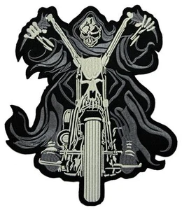 Backpatch #16 Ghost Rider Rückenaufnäher Aufnäher Bügelbild Biker 21,5 x 25,5 cm - Bild 1 von 1