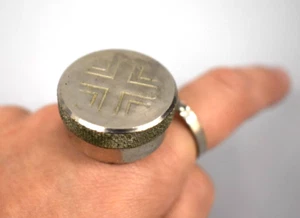 Older Vintage Single Holy Oil Stock with Ring, Stainless Steel(CU602) Chalice co - Picture 1 of 8