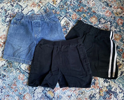 3 Pairs Boys Shorts Sz 18M-2T Pull Up Elastic Waist - Image 1 of 4
