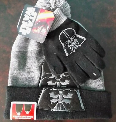 DISNEY STAR WARS DARTH VADER SOMBRERO Y GUANTES - GORRO - JÓVENES NIÑOS - TALLA ÚNICA - NUEVO CON ETIQUETAS Foto 1 de 4