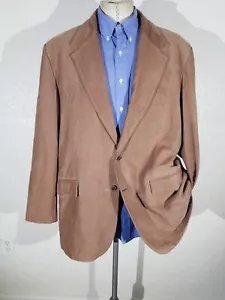 Men's 54 overland western rodeo genuine smooth suede leather Brown Coat Jacket - Picture 1 of 7