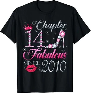Chapter 14 Fabulous Since 2010 14th Birthday Gift For Girls T-Shirt Hoodie - Picture 1 of 10