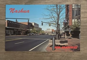 Nashua New Hampshire Main Street Vintage Postcard - Picture 1 of 2