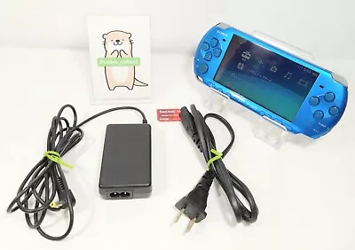 PSP 3000 Vibrant Blue Console w/Charger 4GB Tested No battery Region Free 0212E - Image 1 of 4
