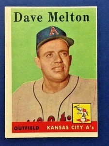 1958 Topps Vintage Baseball ~ Dave Melton (RC) #391 Kansas City A's  FREE SHIP