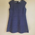 Gap Cap Sleeve Fit and Flare Dress in Birdseye Ponte, Size 16  Navy