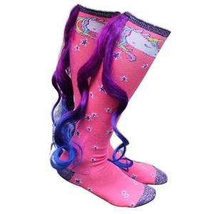 Magical Unicorn Socks with Ombre Tail - Novelty Socks for Women - Pink, Purple - Picture 1 of 4