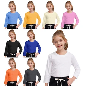 Unisex Kids Pullover Athletic Sweatshirt Running T-shirt Girls Hiking Workout - Picture 1 of 90