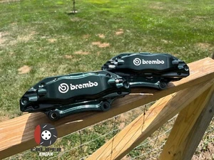 Acura TL Type S 2004-2008 Caliper Brakes Front Set Powder Coated Emerald Green - Picture 1 of 5