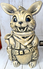 Vintage Twin Winton Bunny Rabbit Sheriff Gunslinger Ceramic Cookie Jar MARKED