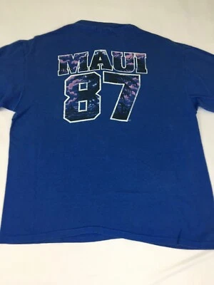 Vintage Maui 87 Graphic Tee Men’s XL Hawaii Tropical 80s Surf Skate Blue - Image 1 of 4