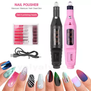 Electric Nail Drill File Acrylic Manicure Pedicure Portable Machine Salon Bits - Picture 1 of 12