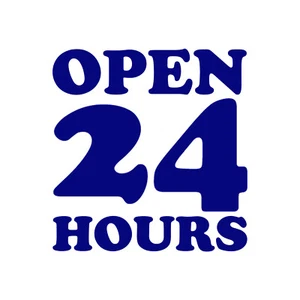 Open 24 Hours Decal - Business Sign Sticker - Picture 1 of 5