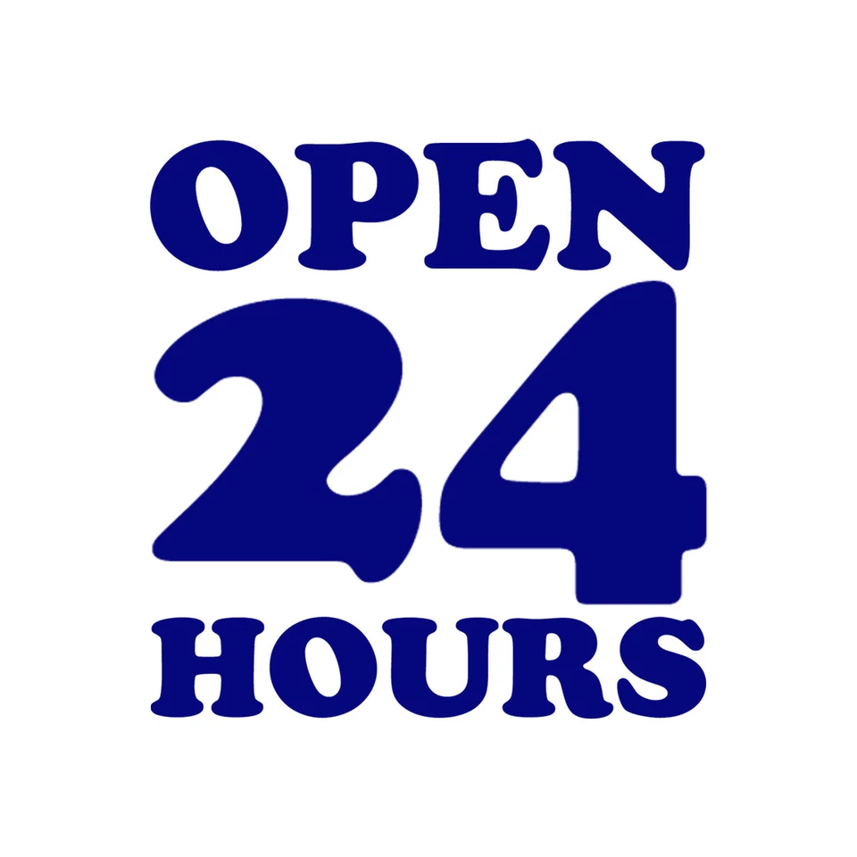 Open 24 Hours Decal - Business Sign Sticker - Image 1 of 1