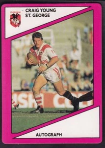 SCANLENS 1988 ST. GEORGE CRAIG YOUNG NO.73 - Foto 1 di 1