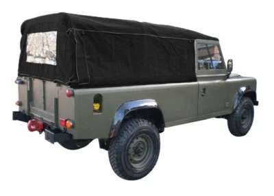 BLACK canvas soft top hood without side windows For Land Rover Defender 110 - Image 1 of 4