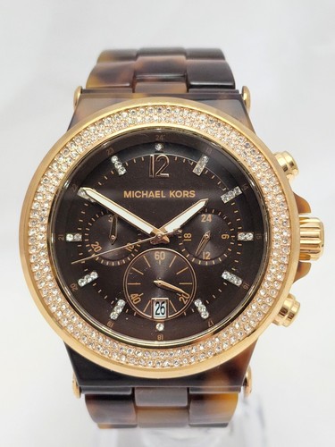 Orologio Cronografo Michael Kors Bel Air MK5528 MK 5528 Donna Marrone Tartaruga