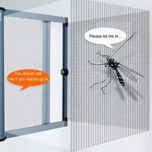 Summer Black Roll Insect Mosquito Fly Bug Window & Door Mesh Screen,Various Size - Picture 1 of 12