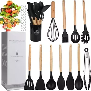 Juego de 22 utensilios de cocina de silicona antiadherente espátula giratoria cuchara herramientas - Imagen 1 de 6