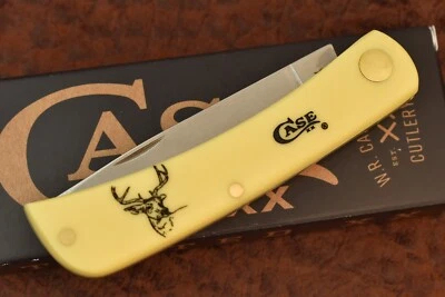 CUCHILLO CASE XX EE. UU. AMARILLO LISO DELRIN SODBUSTER JR 2024 3137 SS COLA BLANCA CIERVO Foto 1 de 4