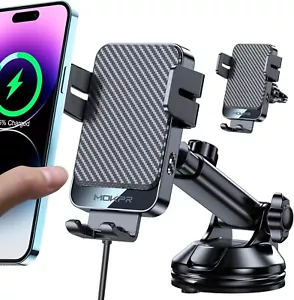 Wireless Car Charger, 15W Fast Charging Auto Clamping Car Phone Holder Wireless - Picture 1 of 7
