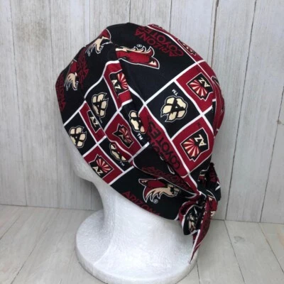 Arizona Coyotes Pixie Tie-Back OR Scrub Cap for Women, Doctor Nurse Medical - Image 1 of 2