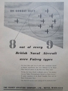5/1946 PUB FAIREY FIREFLY MK IV ROYAL NAVY CANADIAN NAVY NETHERLANDS ORIGINAL ANZEIGE - Bild 1 von 1