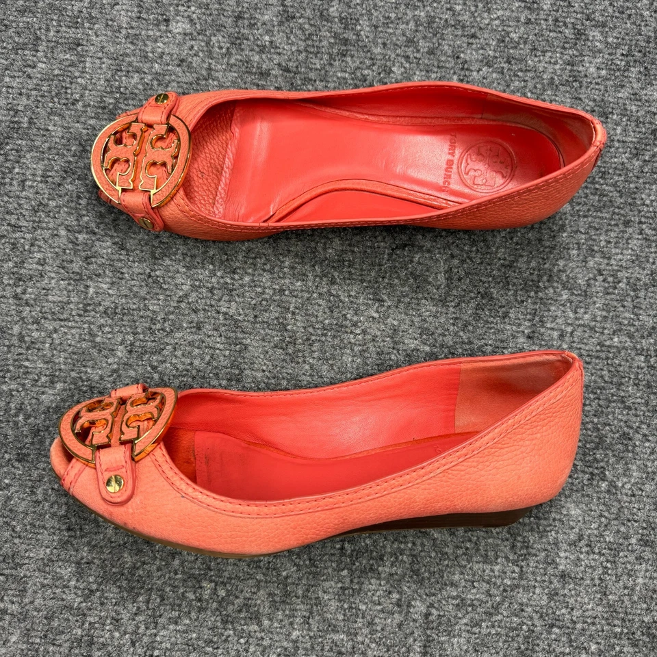 Zapatos Tory Burch para mujer 8,5 cuero rojo punta abierta tacón de cuña 11138212 Foto 1 de 4