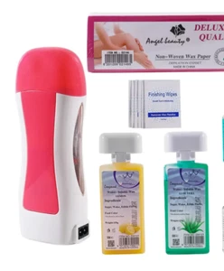 Kit de cera enrollable depilatoria rodillos calefactores cartucho de depilación enchufe del Reino Unido el mismo día poste - Imagen 1 de 2