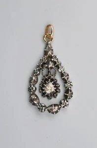 Antiker Anhänger Gold Silber und Diamant Rosenschliff, Anfang 19. Jahrhundert - Bild 1 von 14