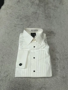 New Jos A Bank Executive White Tuxedo Button Shirt 16 34 Slim Fit French Cuff - Picture 1 of 7