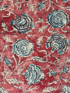 RALPH LAUREN  FABRIC SHELL BEACH BATIK SCARLET 6 Yards - Picture 1 of 6