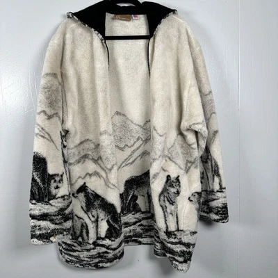 De Colección Mazmania Andrea Faye Vellón Suéter 2XL Chaqueta Con Capucha Mountain Wolf EE. UU. Foto 1 de 4