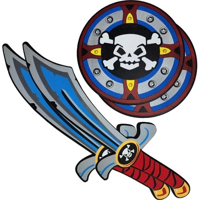 ¡La aventura te espera! Juego de espada y escudo de espuma para niños | Paquete de 2 | Plástico... Foto 1 de 3