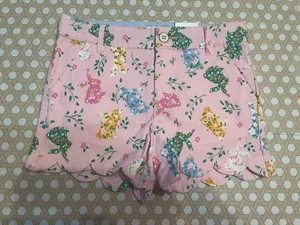 Crown & Ivy Kids Girls Pink Bunny Scalloped Shorts Size 8 - Picture 1 of 7