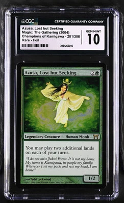 AZUSA, LOST BUT SEEKING Champions of Kamigawa Foil CGC 10 Gem Mint MTG [Nos] - Image 1 of 2