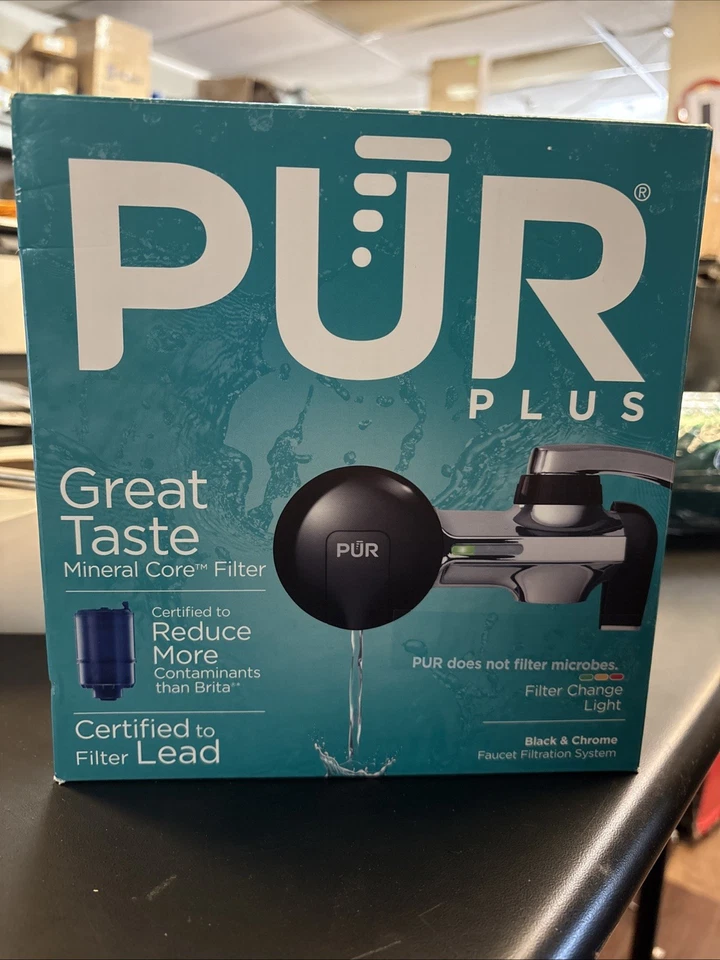 NEW PUR PLUS WATER FILTER SYSTEM - PFM200B - BLACK/CHROME - Image 1 of 1