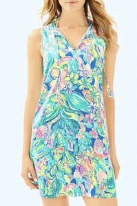 Lilly Pulitzer Johana Coverup Dress Bennet Blue Surf Gypsea Swim Women’s Sz XS - Picture 1 of 5
