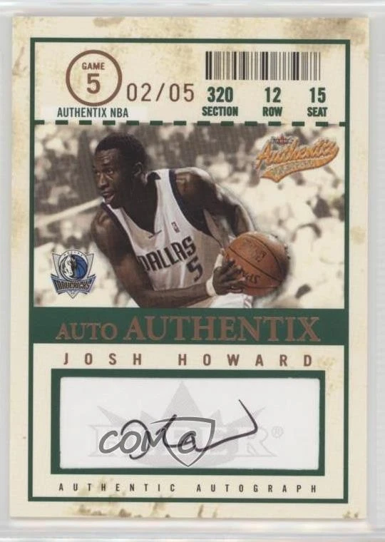 2004-05 Fleer Authentix Auto Authentix Пронумерованный до 5/5 Джош Ховард #AA-JH Авто - Изображение 1 из 2