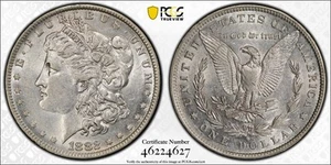 1882-O/S Morgan Silver Dollar AU 53. VAM 3 O/S Flush - Picture 1 of 1
