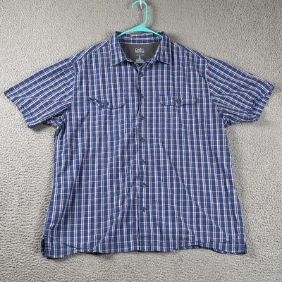 Croft & Barrow Quick Dry Button Shirt Men's XL Blue Pink Plaid Outdoors Fishing - Image 1 of 4