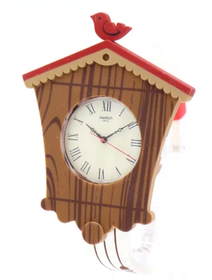 New Swiss Swatch UHRLY Cuckoo For Cuckoo Clocks Silicone Watch GC116 $80 - Image 1 of 4