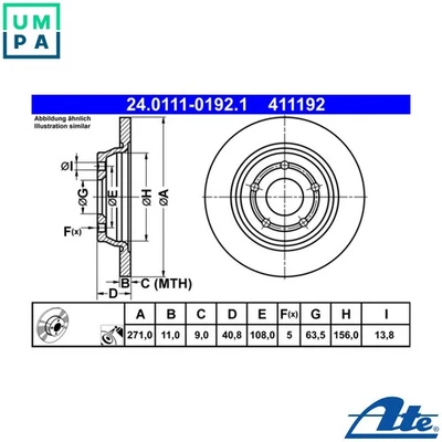 2x BRAKE DISC 24.0111-0192.1 FOR FORD FOCUS/IV/Turnier M0DC/SFDC 1.0LY2DA 1.5L - Image 1 of 4