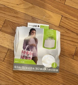Neu im Karton 3er-Pack weiß wiederverwendbar Canvas Tragetasche Lebensmitteleinkaufen Basteln - Bild 1 von 3