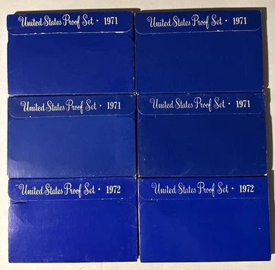 4X 1971 & 2X 1972 US Mint Proof Set Lot No COA’s - Image 1 of 2