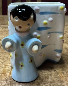RARE! Vintage MCM Ceramic Choir Boy Angel Planter/Pen/Toothbrush Holder Japan - Picture 1 of 7